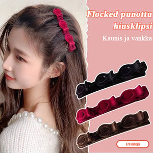 Flocked punottu hiusklipsi