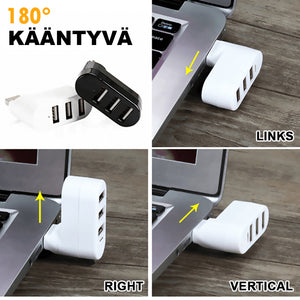 Pyörivä 3-porttinen mini-USB-keskitin