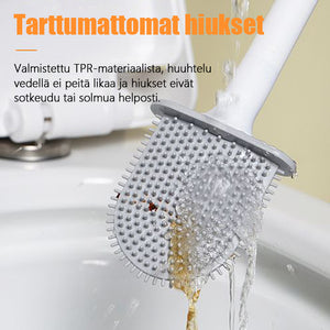 Seinälle kiinnitettävä pyöreä silikoni-wc-harja